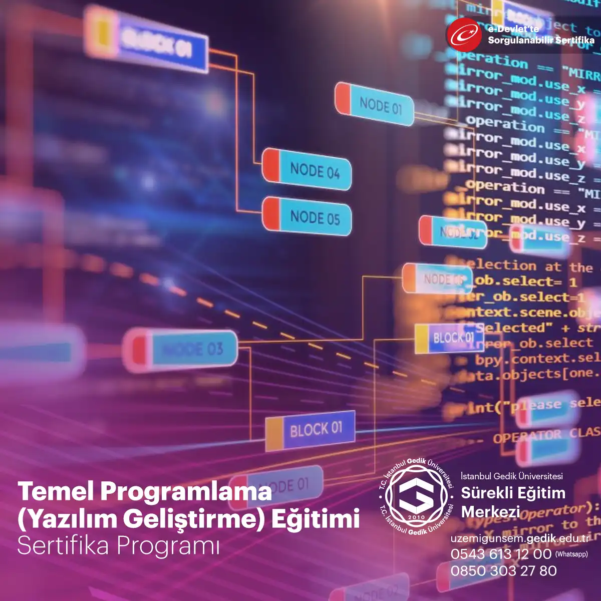 Temel Programlama (Yazılım Geliştirme) Eğitimi Sertifika Programı